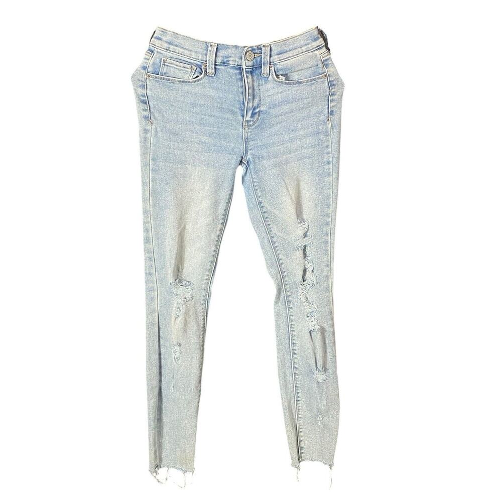 Mudd FLX Stretch Mid Rise Vintage Skinny Denim Light Wash Womens Jeans Size 3